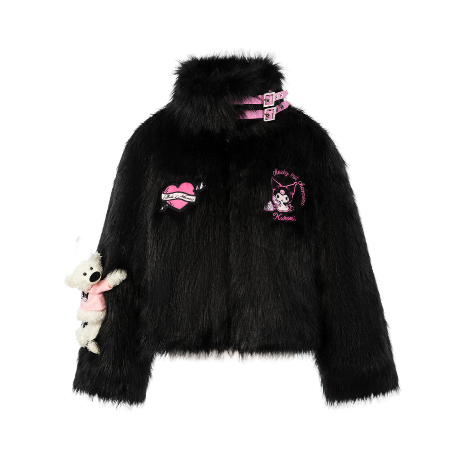 13DE MARZO Kuromi Bear Artificial Mink Coat - 13DE MARZO