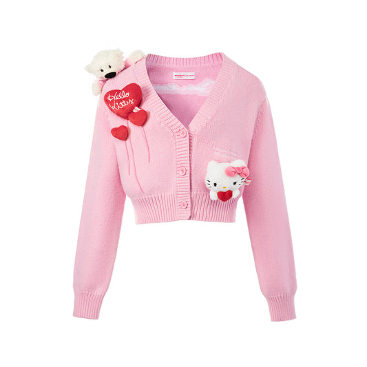 13DE MARZO Hello Kitty Bear Heart Cardigan