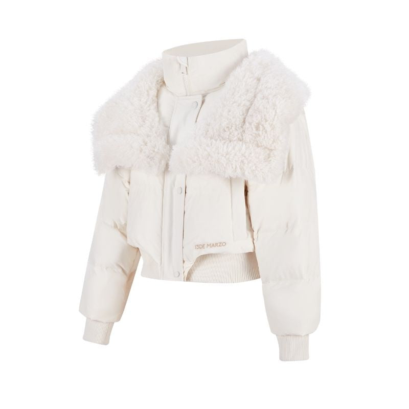13DE MARZO Doozoo Detachable Short Down Jacket Beige - 13DE MARZO