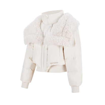 13DE MARZO Doozoo Detachable Short Down Jacket Beige - 13DE MARZO