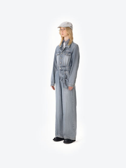 13DE MARZO Bear Denim Jumpsuit Blue - 13DE MARZO