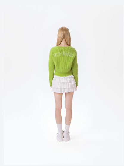 13DE MARZO Doozoo Cuddle Button Cardigan Green - 13DE MARZO