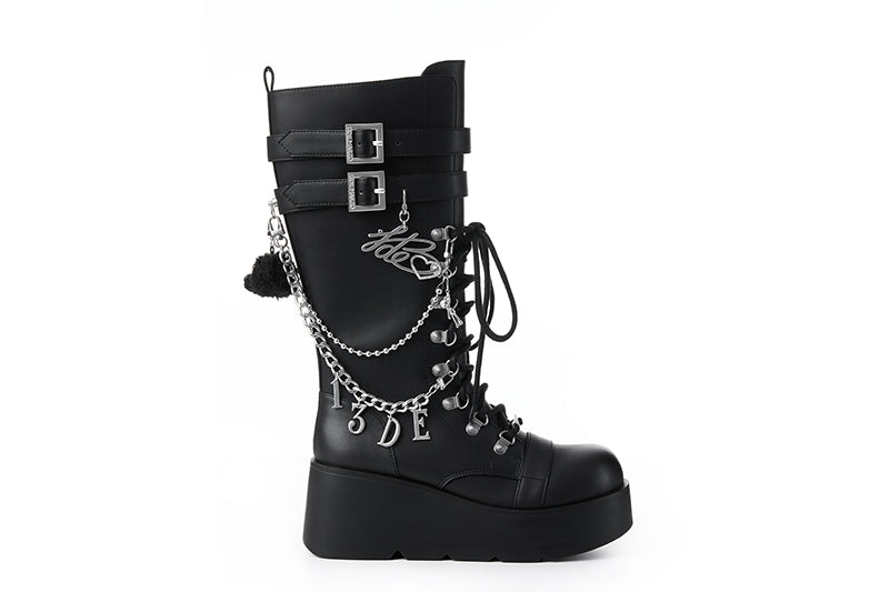 13DE MARZO Bear Lock Chain Boots