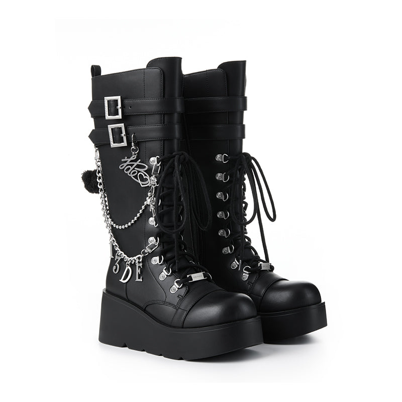 13DE MARZO Bear Lock Chain Boots