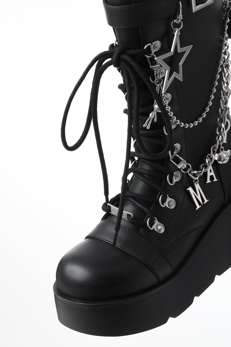 13DE MARZO Bear Lock Chain Boots