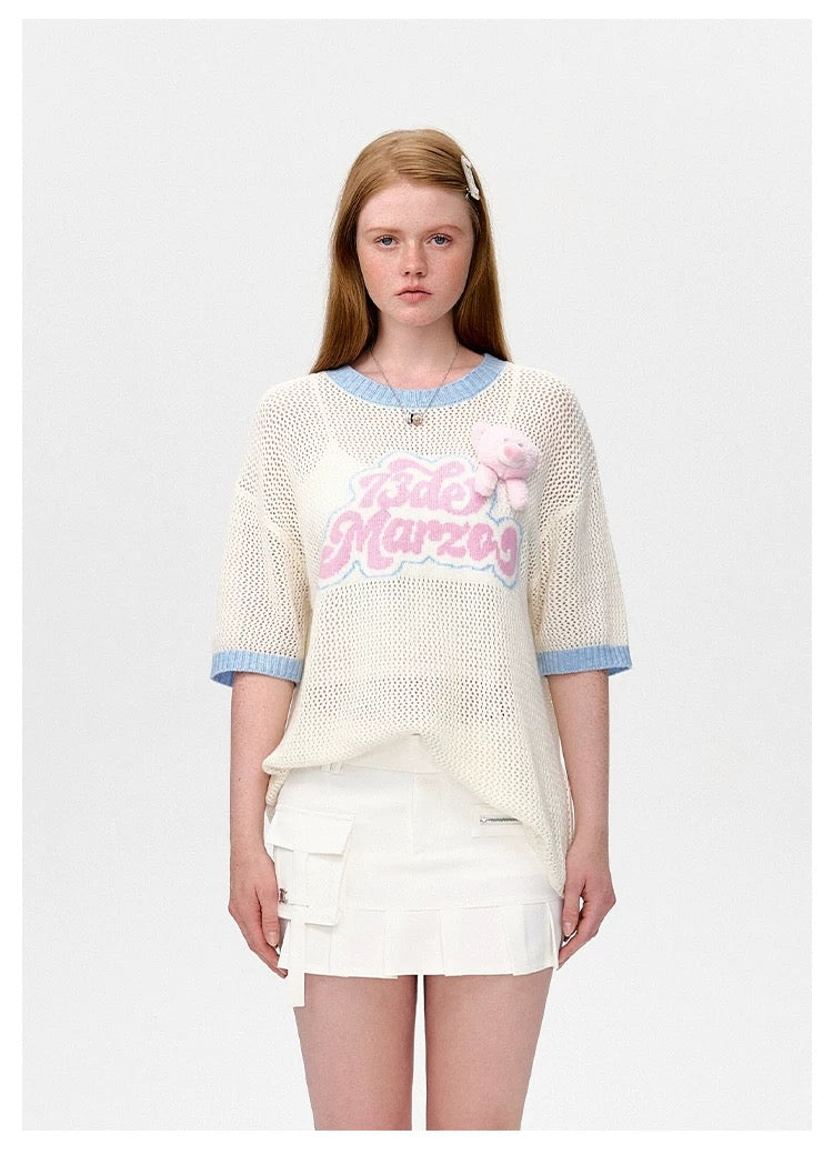 13DE MARZO Logo Blank Knit T-shirt - 13DE MARZO