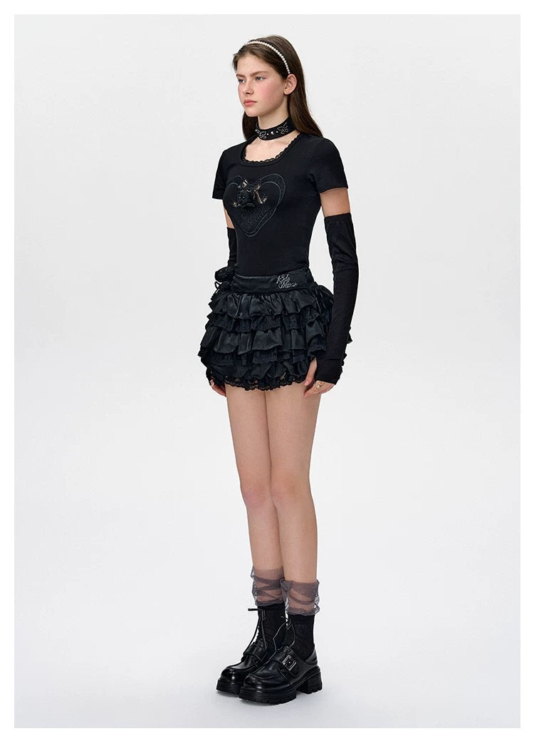 13DE MARZO Bear Lacy Bud Skirt - 13DE MARZO