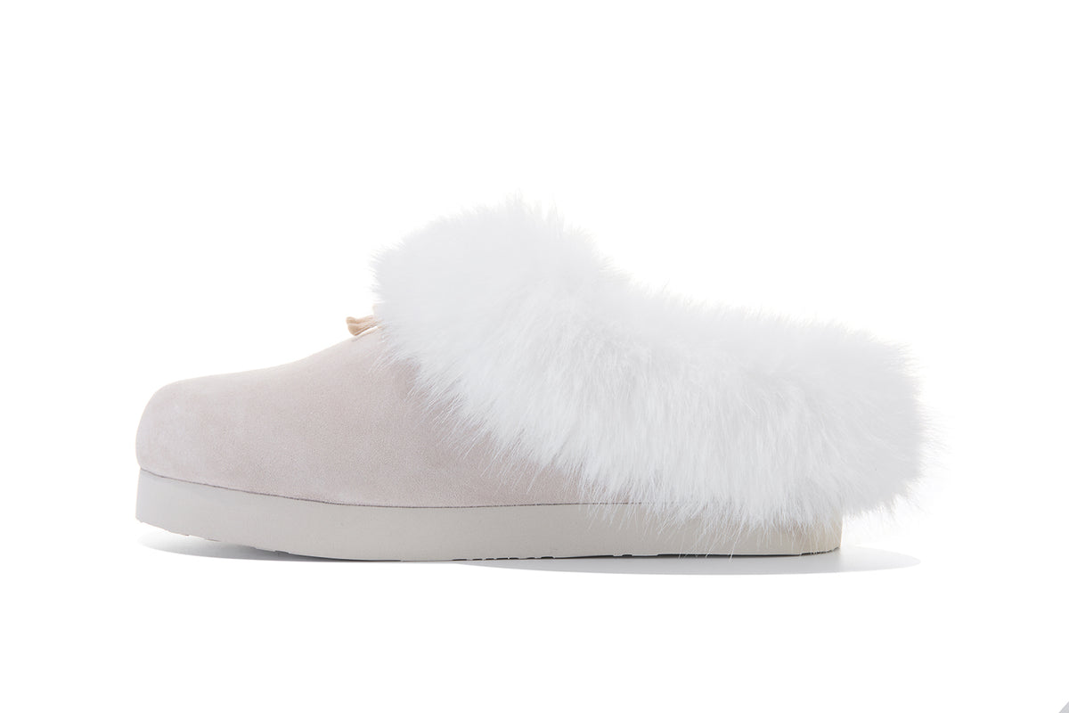 13DE MARZO Furry Birkenstock Mule Sand