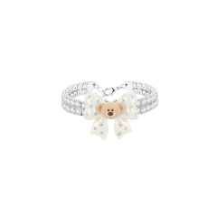 13DE MARZO Mini Bear Bow Bracelet White