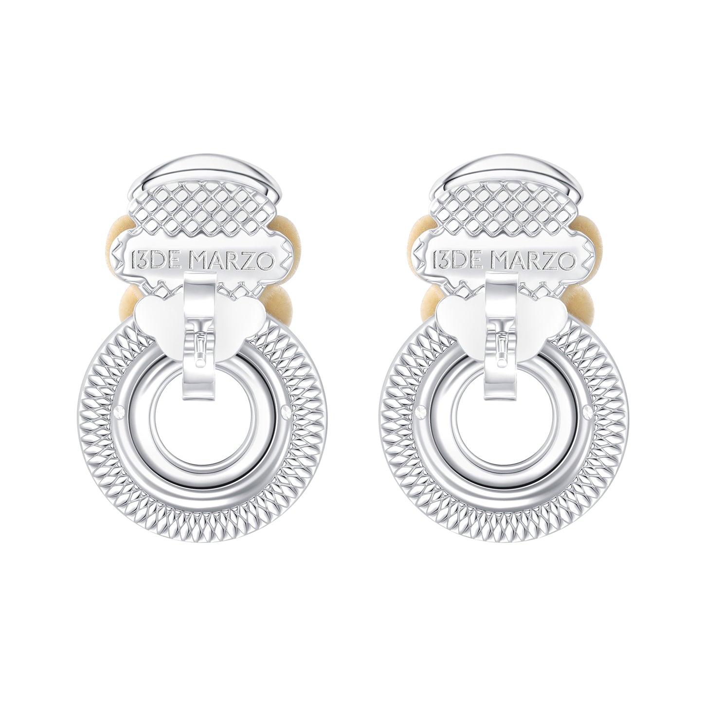 13DE MARZO Little Bear Captain Crystal Rhinestone Ear Studs - 13DE MARZO