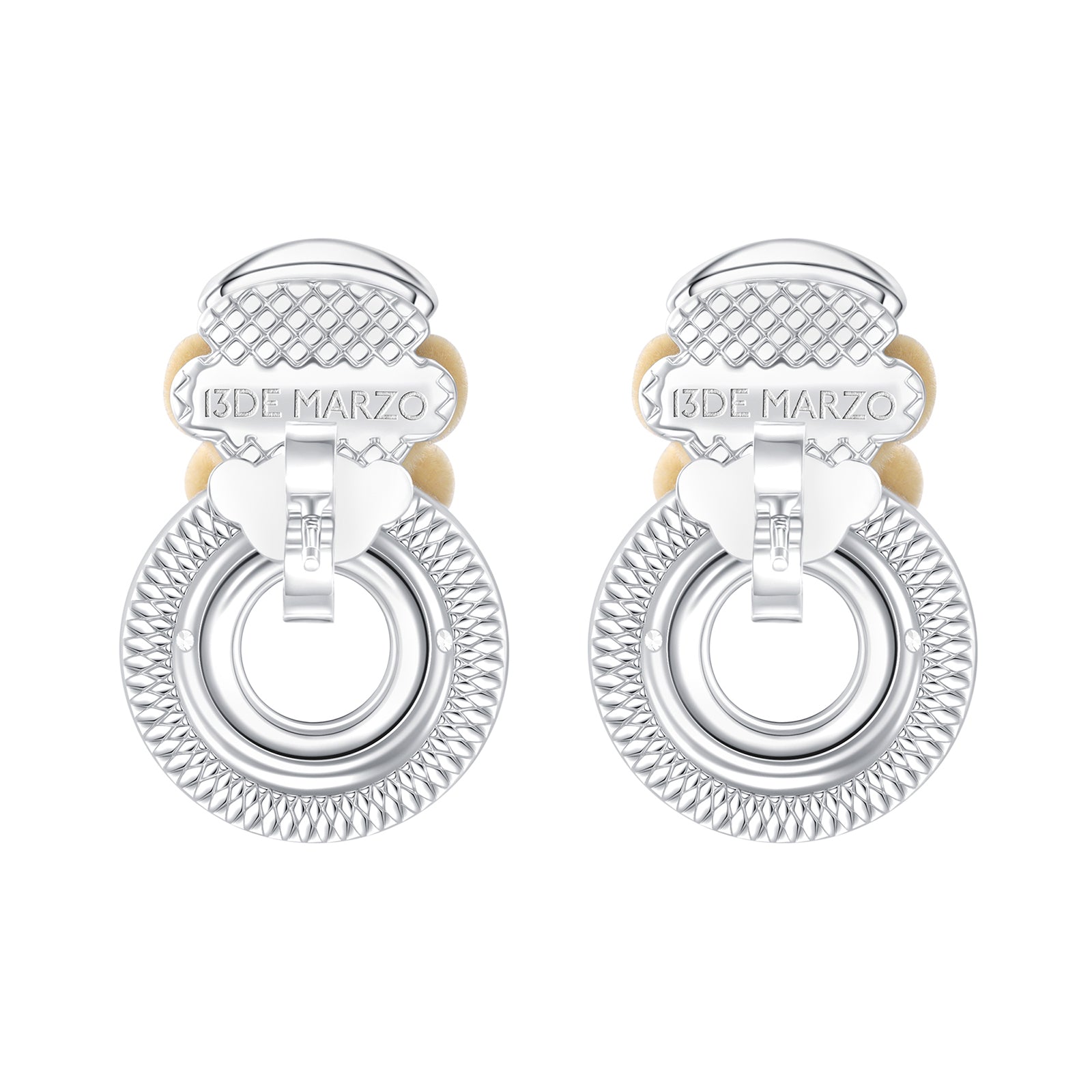 13DE MARZO Little Bear Captain Crystal Rhinestone Ear Studs - 13DE MARZO