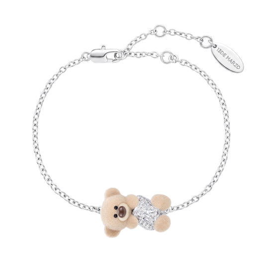 13DE MARZO Sugar Cube Zircon Bear Bracelet Khaki - 13DE MARZO