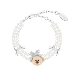 13DE MARZO Bow Bear Pearl Bracelet
