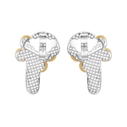 13DE MARZO Cozy Christmas Candy Cane Bear Ear Studs