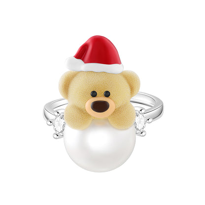 13DE MARZO Cozy Christmas Bear Ring