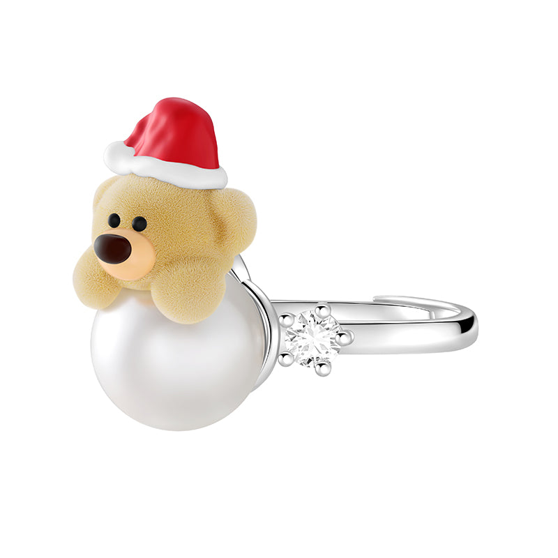 13DE MARZO Cozy Christmas Bear Ring