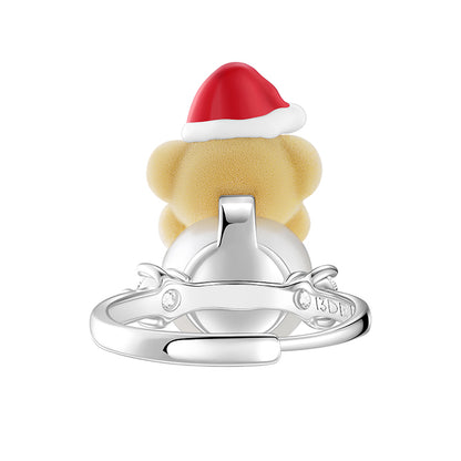 13DE MARZO Cozy Christmas Bear Ring