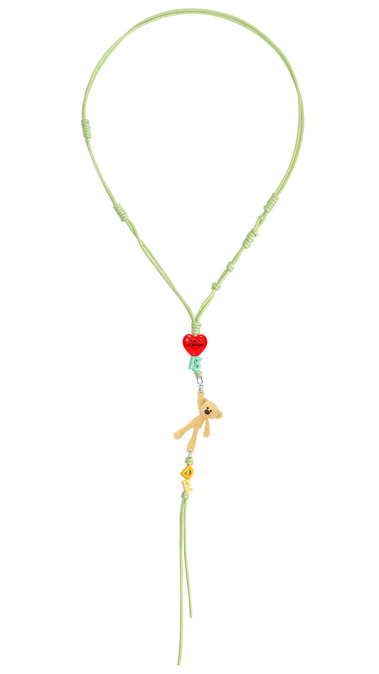 13DE MARZO Flocked Bear Pendant Necklace