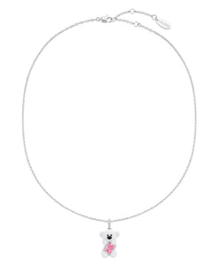 13DE MARZO Sugar Cube Zircon Bear Choker White