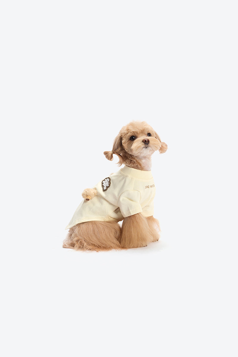 13DE MARZO Allover Bear Pet Tee Beige