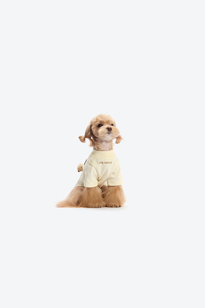 13DE MARZO Allover Bear Pet Tee Beige