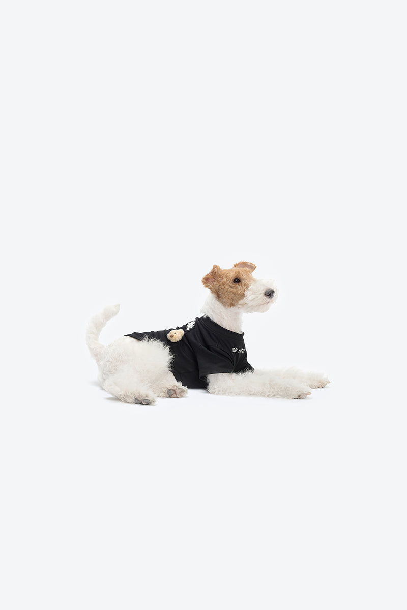 13DE MARZO Allover Bear Pet Tee Black