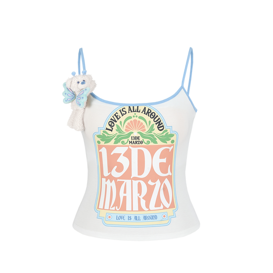 13DE MARZO Butterfly Bear Print Camisole - 13DE MARZO