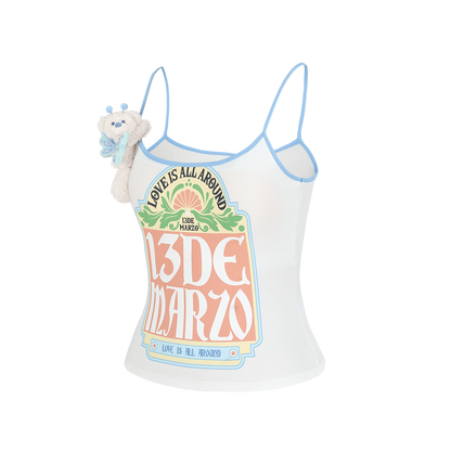 13DE MARZO Butterfly Bear Print Camisole - 13DE MARZO