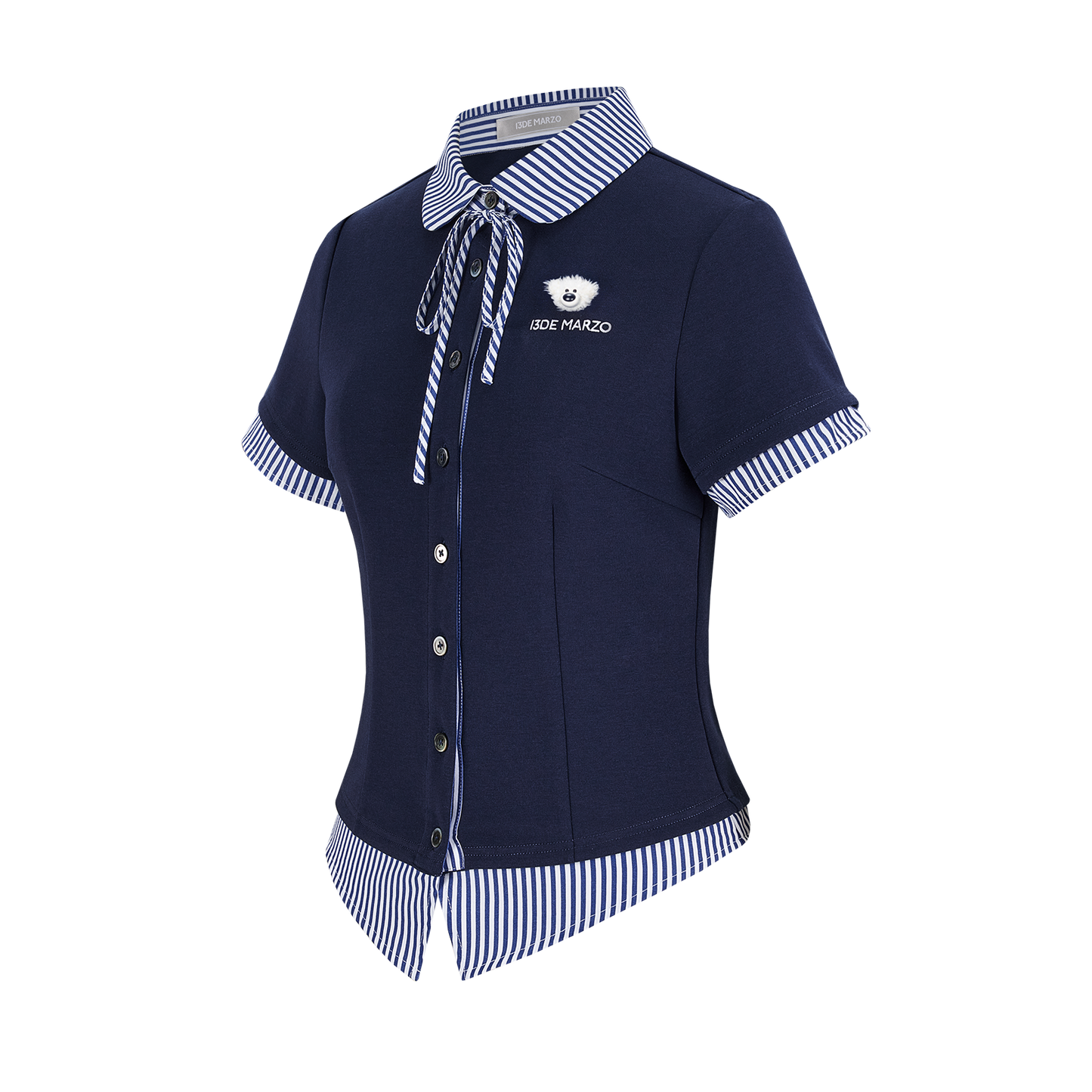 13DE MARZO Lines Bear Tight Shirt Nazy Blue