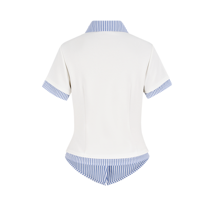 13DE MARZO Lines Bear Tight Shirt White