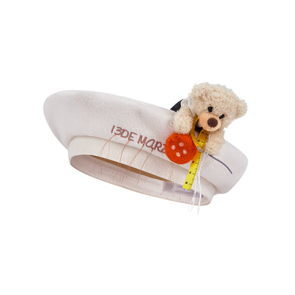 13DE MARZO Tailor Bear Button Beret - 13DE MARZO