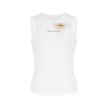 13DE MARZO Bear Base Vest White