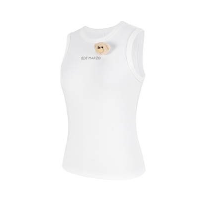 13DE MARZO Bear Base Vest White