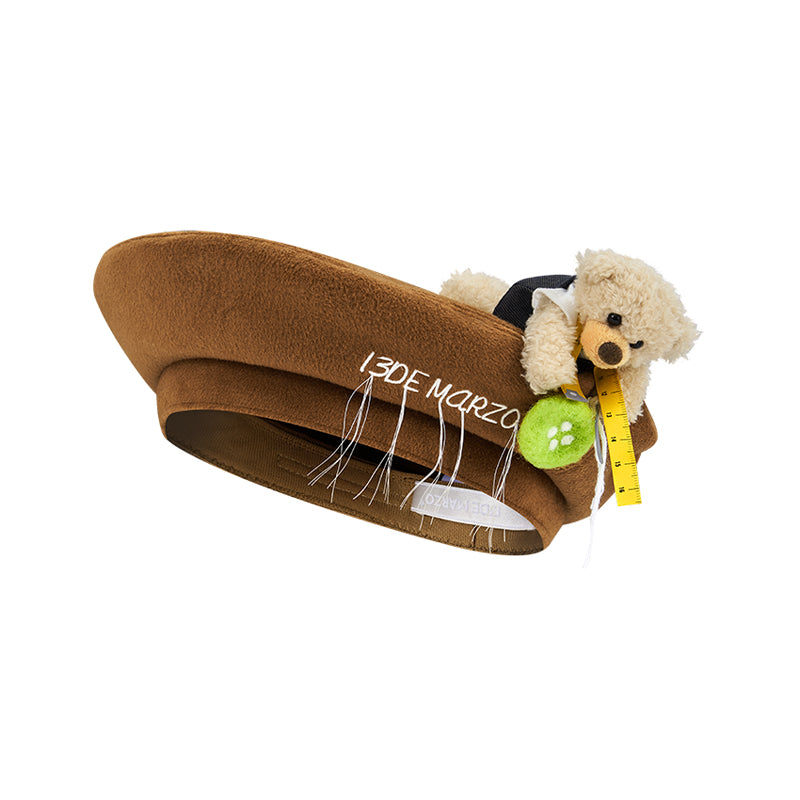 13DE MARZO Tailor Bear Button Beret - 13DE MARZO