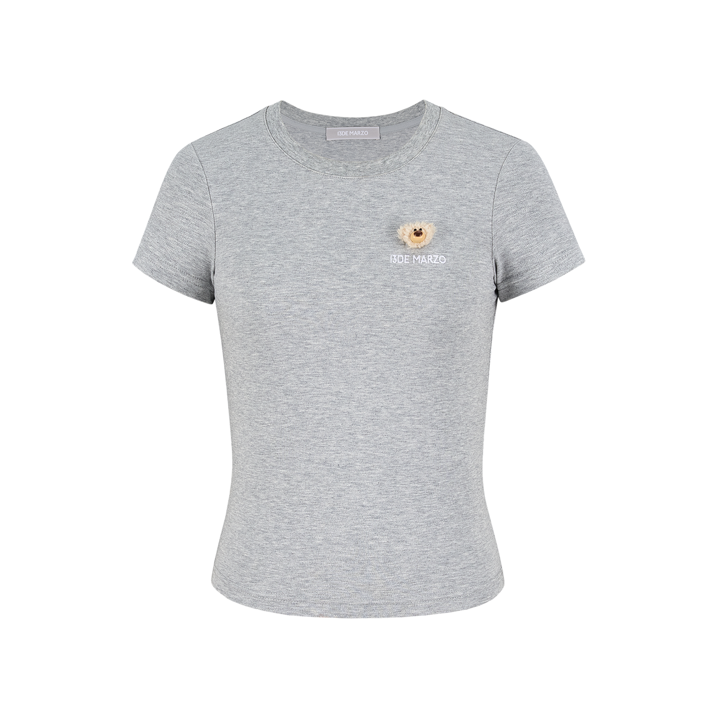 13DE MARZO Mini Logo Tight Tee Grey - 13DE MARZO