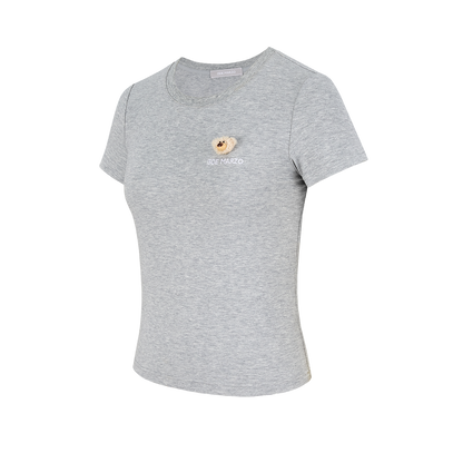 13DE MARZO Mini Logo Tight Tee Grey - 13DE MARZO