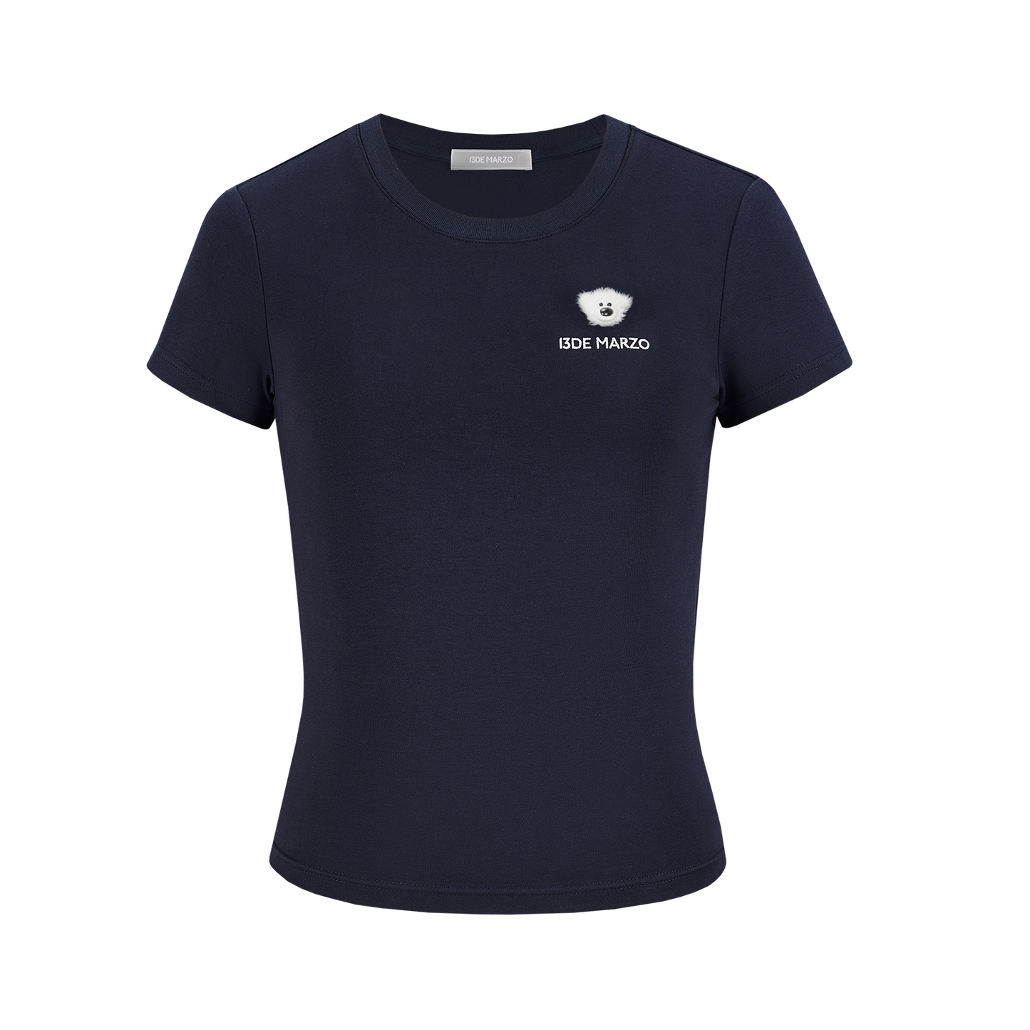 13DE MARZO Mini Logo Tight Tee Navy Blue - 13DE MARZO