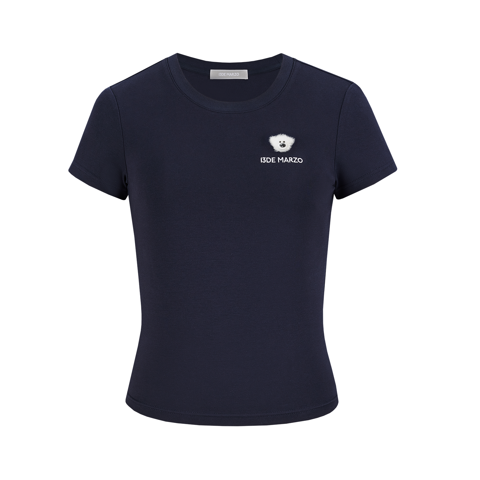 13DE MARZO Mini Logo Tight Tee Navy Blue - 13DE MARZO