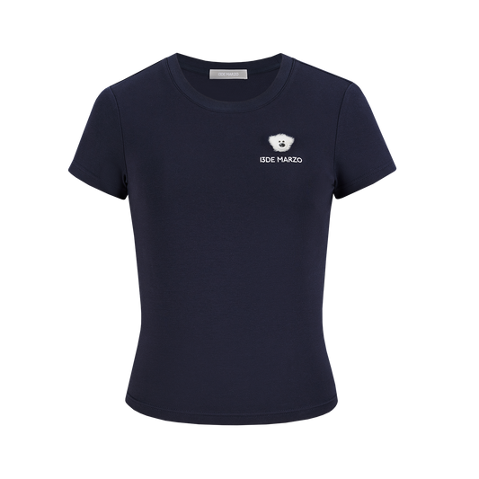 13DE MARZO Mini Logo Tight Tee Navy Blue