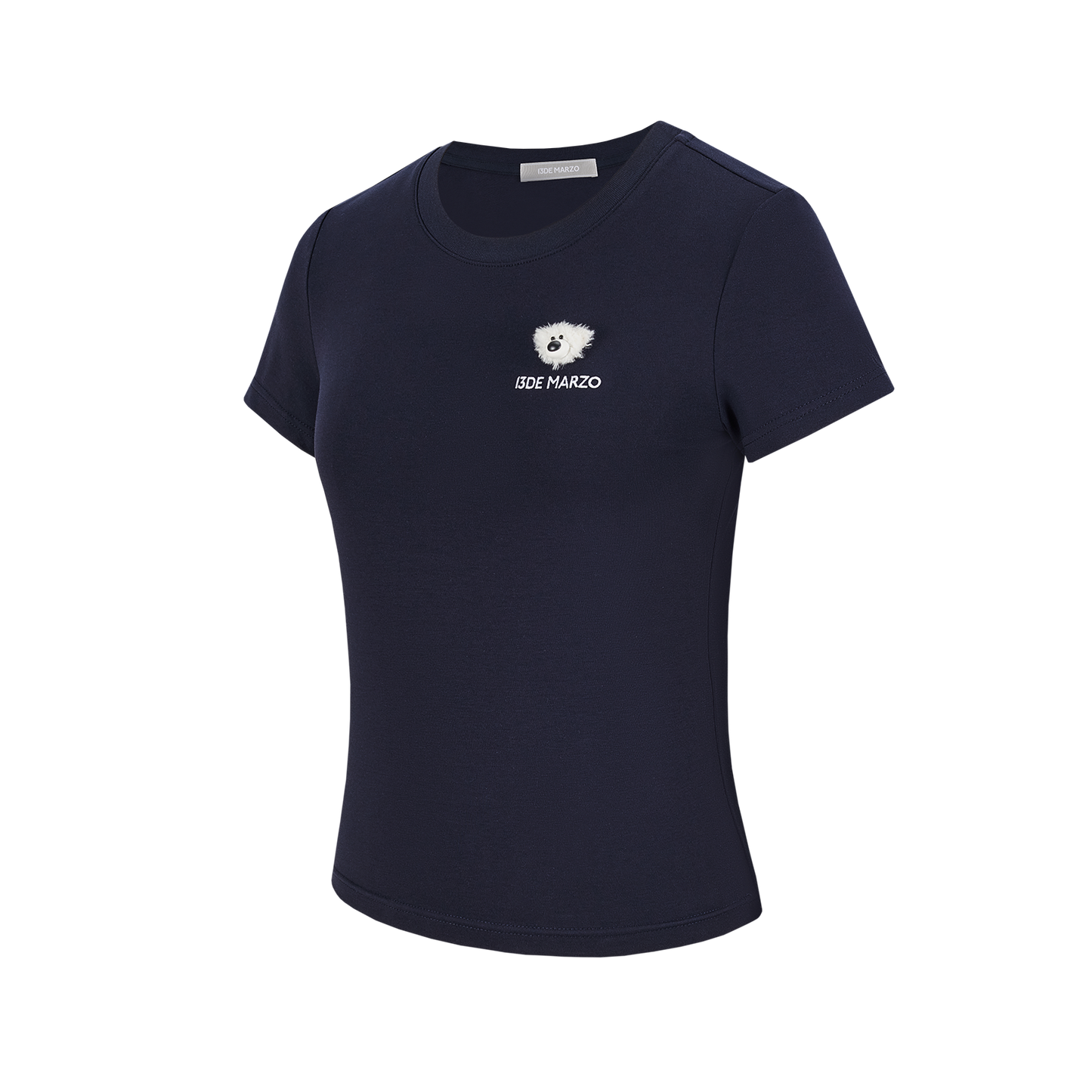 13DE MARZO Mini Logo Tight Tee Navy Blue - 13DE MARZO