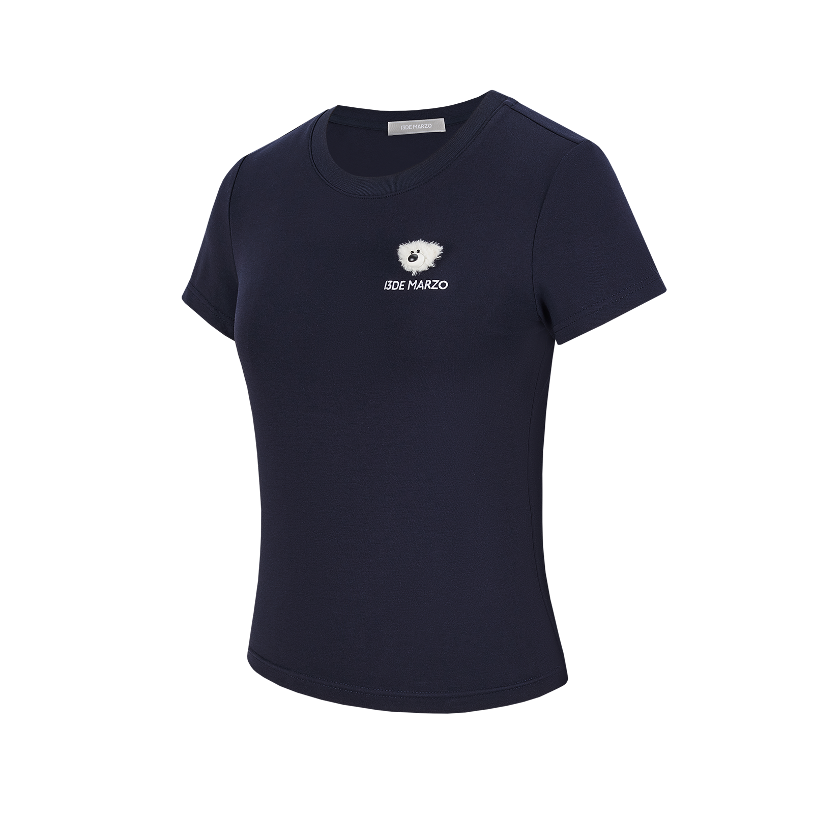 13DE MARZO Mini Logo Tight Tee Navy Blue - 13DE MARZO