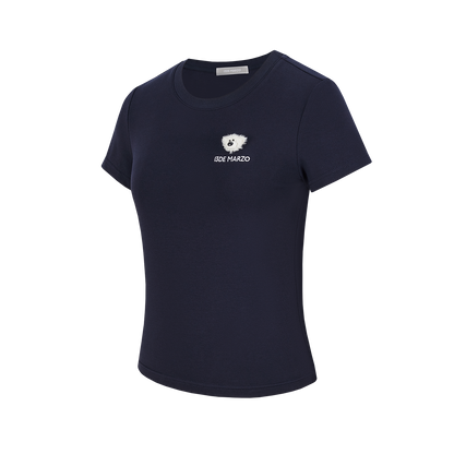 13DE MARZO Mini Logo Tight Tee Navy Blue - 13DE MARZO