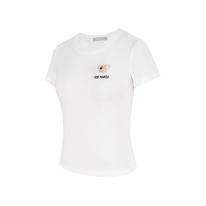 13DE MARZO Mini Logo Tight Tee White - 13DE MARZO