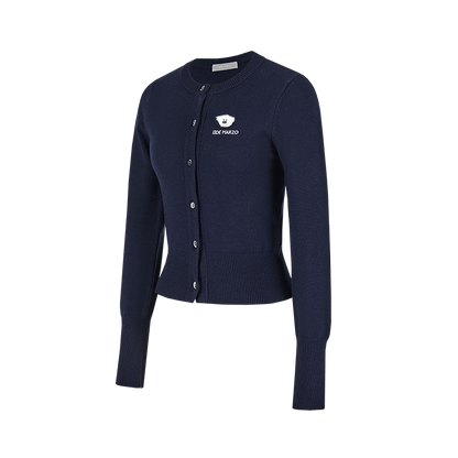 13DE MARZO Mini Logo Cardigan Navy Blue