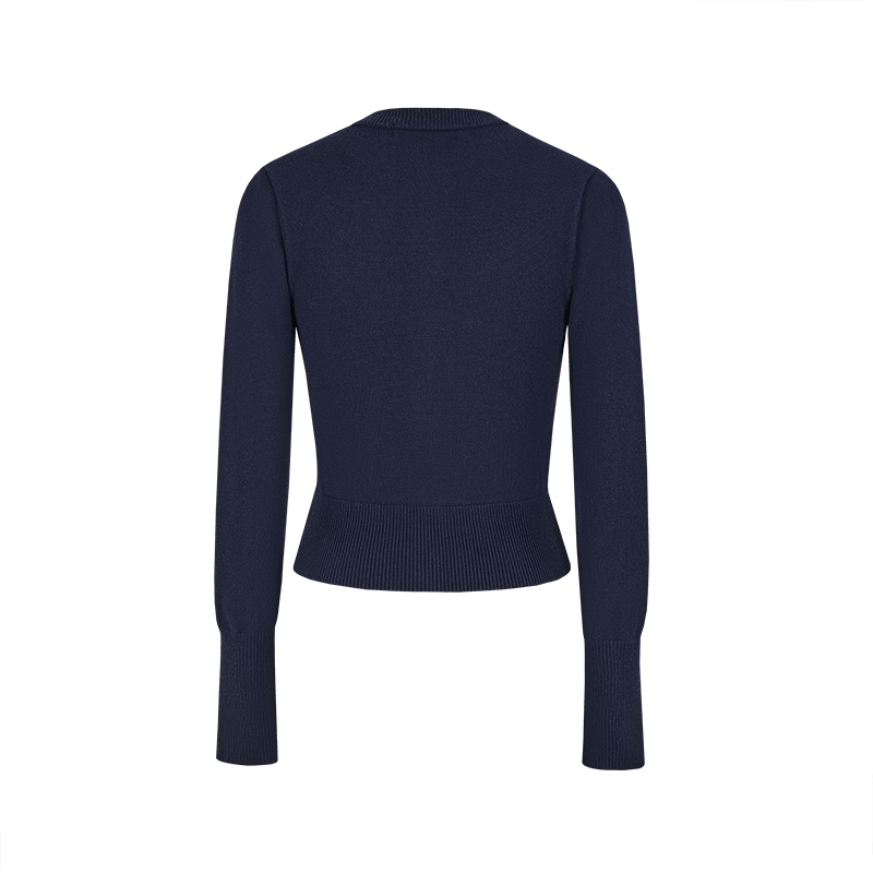 13DE MARZO Mini Logo Cardigan Navy Blue