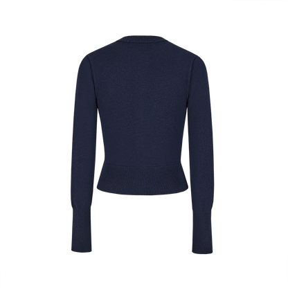 13DE MARZO Mini Logo Cardigan Navy Blue