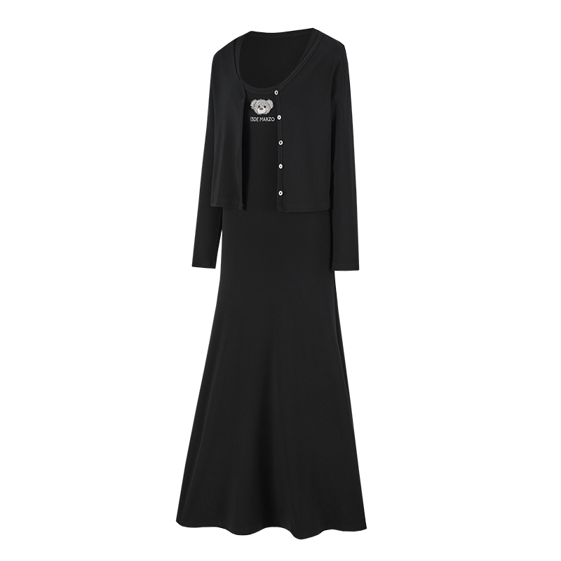 13DE MARZO Bear Top With Bodycon Dress Black