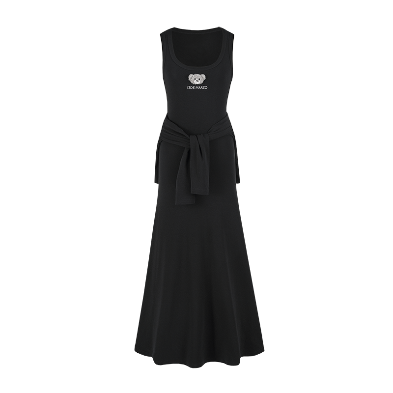 13DE MARZO Bear Top With Bodycon Dress Black