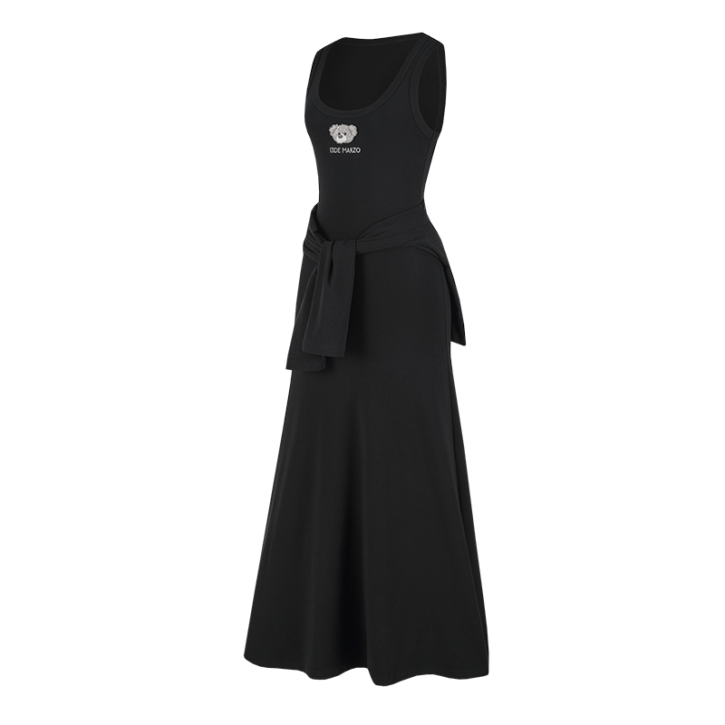 13DE MARZO Bear Top With Bodycon Dress Black