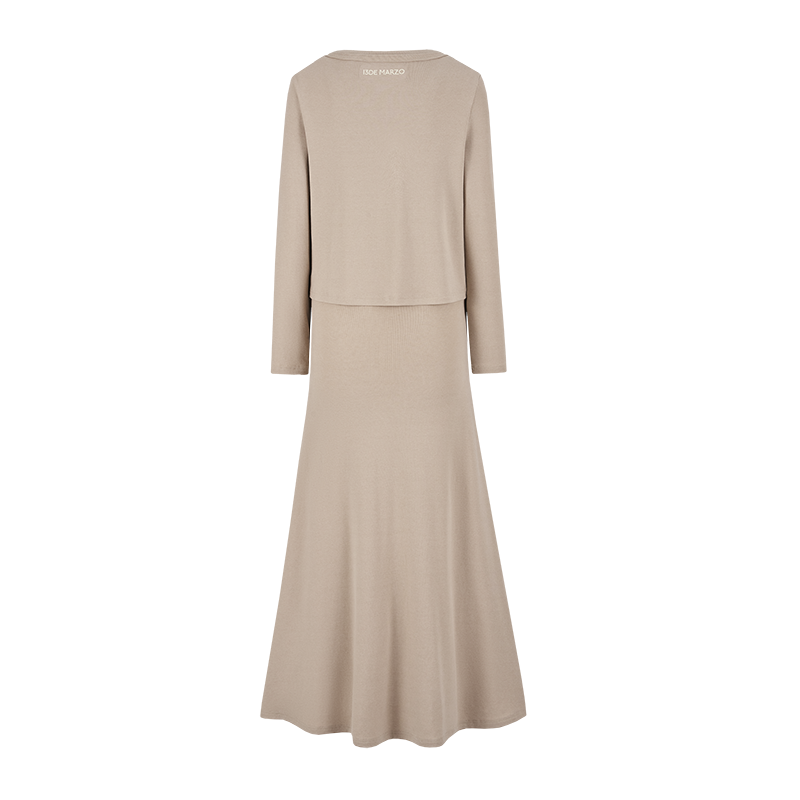 13DE MARZO Bear Top With Bodycon Dress Khaki